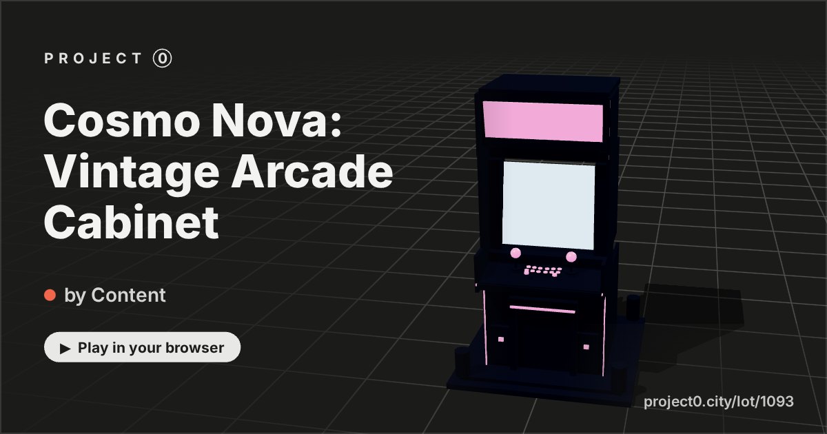 Cosmo Nova: Vintage Arcade Cabinet, a game by Content in Project 0