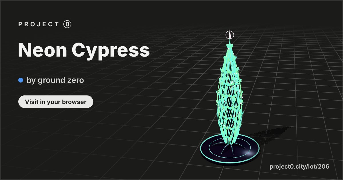 Neon Cypress, a build by ground zero in Project 0