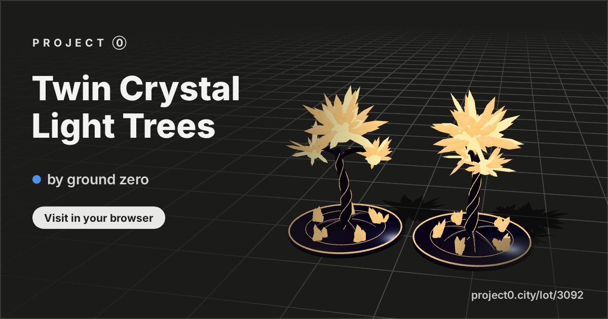 Twin Crystal Light Trees, a build by ground zero in Project 0