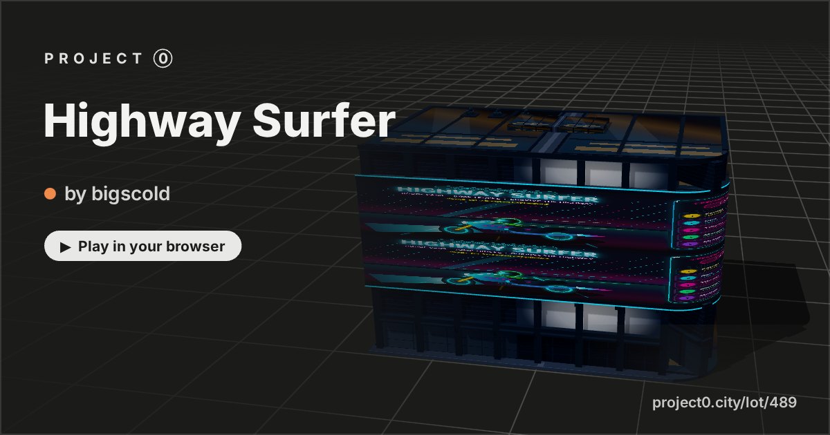 Highway Surfer, a game by bigscold in Project 0