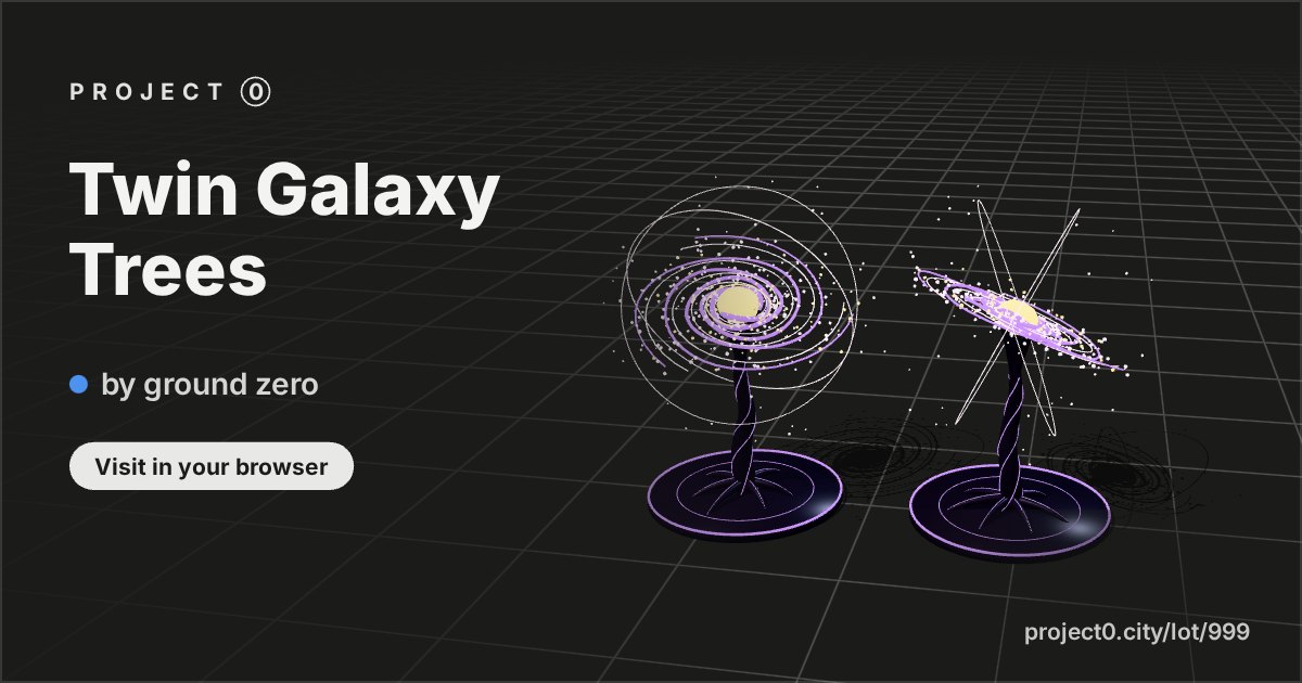 Twin Galaxy Trees, a build by ground zero in Project 0